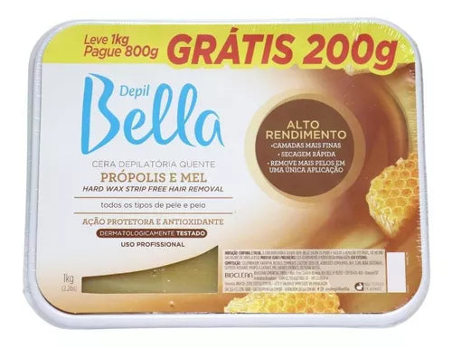 Depil Bella Cera Depilatória Própolis e Mel 800g + 200g