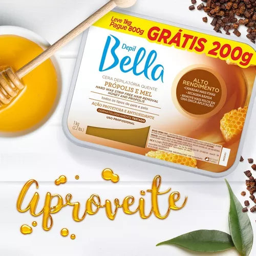 Depil Bella Cera Depilatória Própolis e Mel 800g + 200g