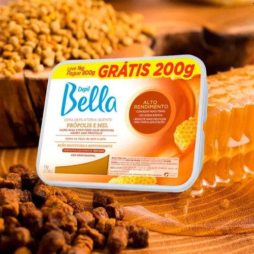 Depil Bella Cera Depilatória Própolis e Mel 800g + 200g