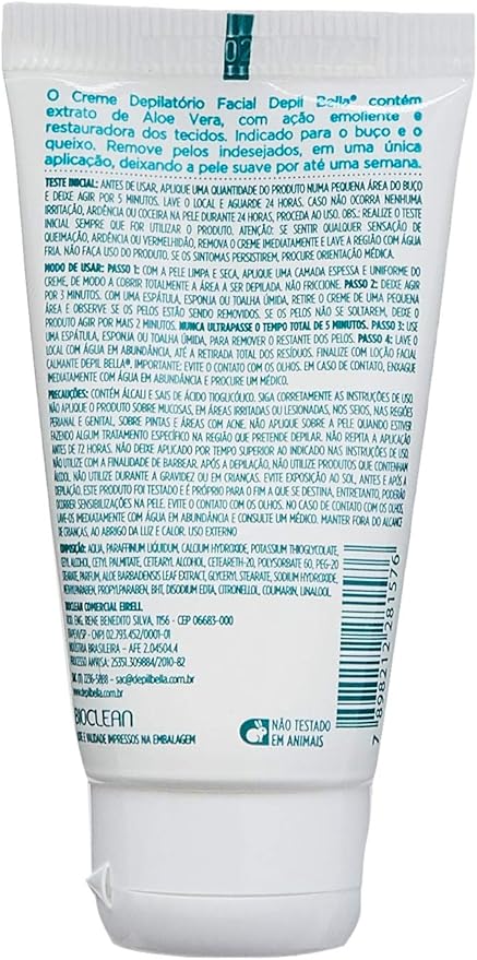 Depil Bella Creme Depilatório Facial Aloe Vera 40g
