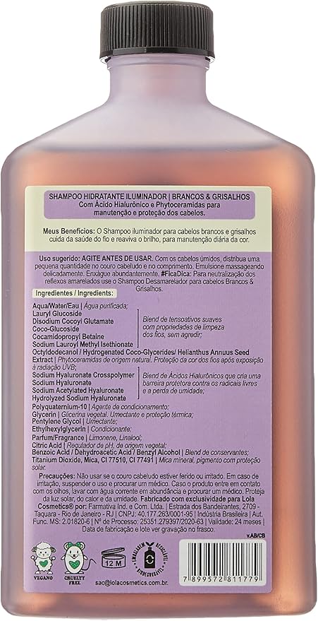 Lola Shampoo Branco e Grisalho Hidratante 250ml