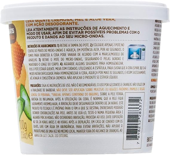 Depil Bella Cera para Microondas Mel e Aloe 100g