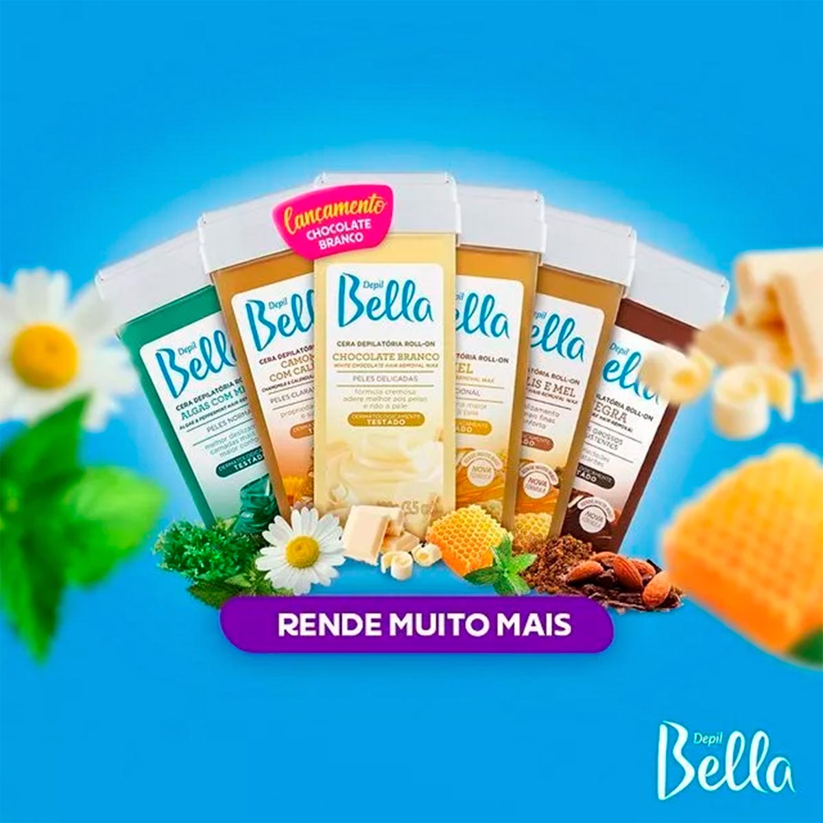 Depil Bella Cera Depilatória Refil Roll-On Mel 100g
