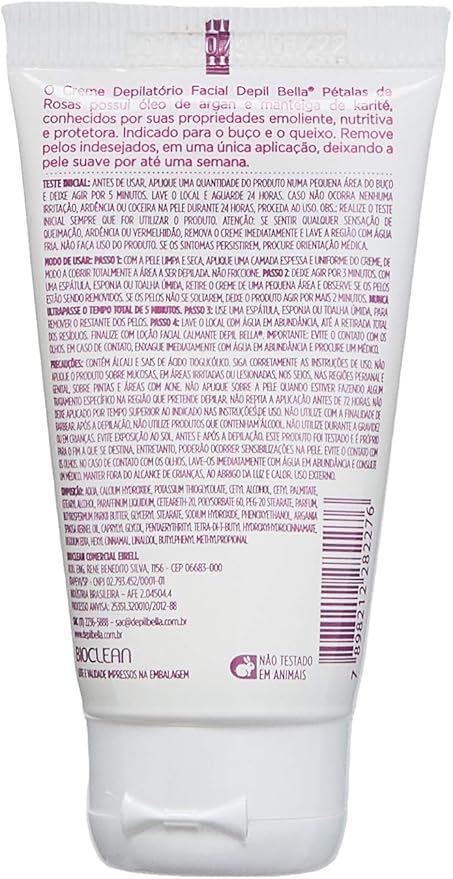 Depil Bella Creme Depilatório Facial com Pétalas 40g