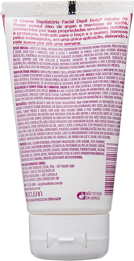 Depil Bella Creme Depilatório Facial com Pétalas 40g