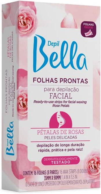 Depil Bella Folhas Prontas para Depilação Facial com Pétalas 16 Folhas