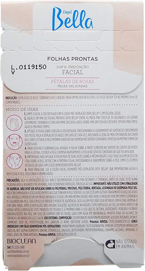 Depil Bella Folhas Prontas para Depilação Facial com Pétalas 16 Folhas