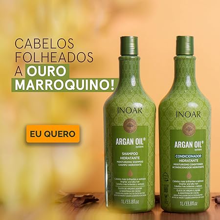 Inoar Kit Argan Hidratante Shampoo e Condicionador 1L
