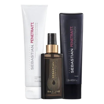 Kit Sebastian Shampoo 250ml Penetraitt + Sebastian Máscara Penetraitt 150ml + Sebastian Oleo 30ml Dark Oil